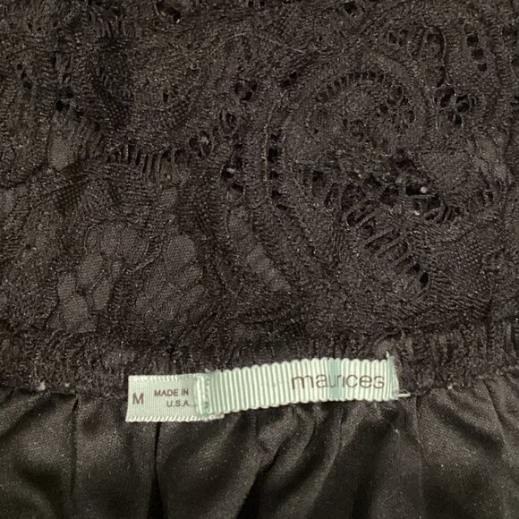 Maurices Lace Top Off the Shoulder BOHO Peasant Sz M Black 207L - Picture 7 of 9